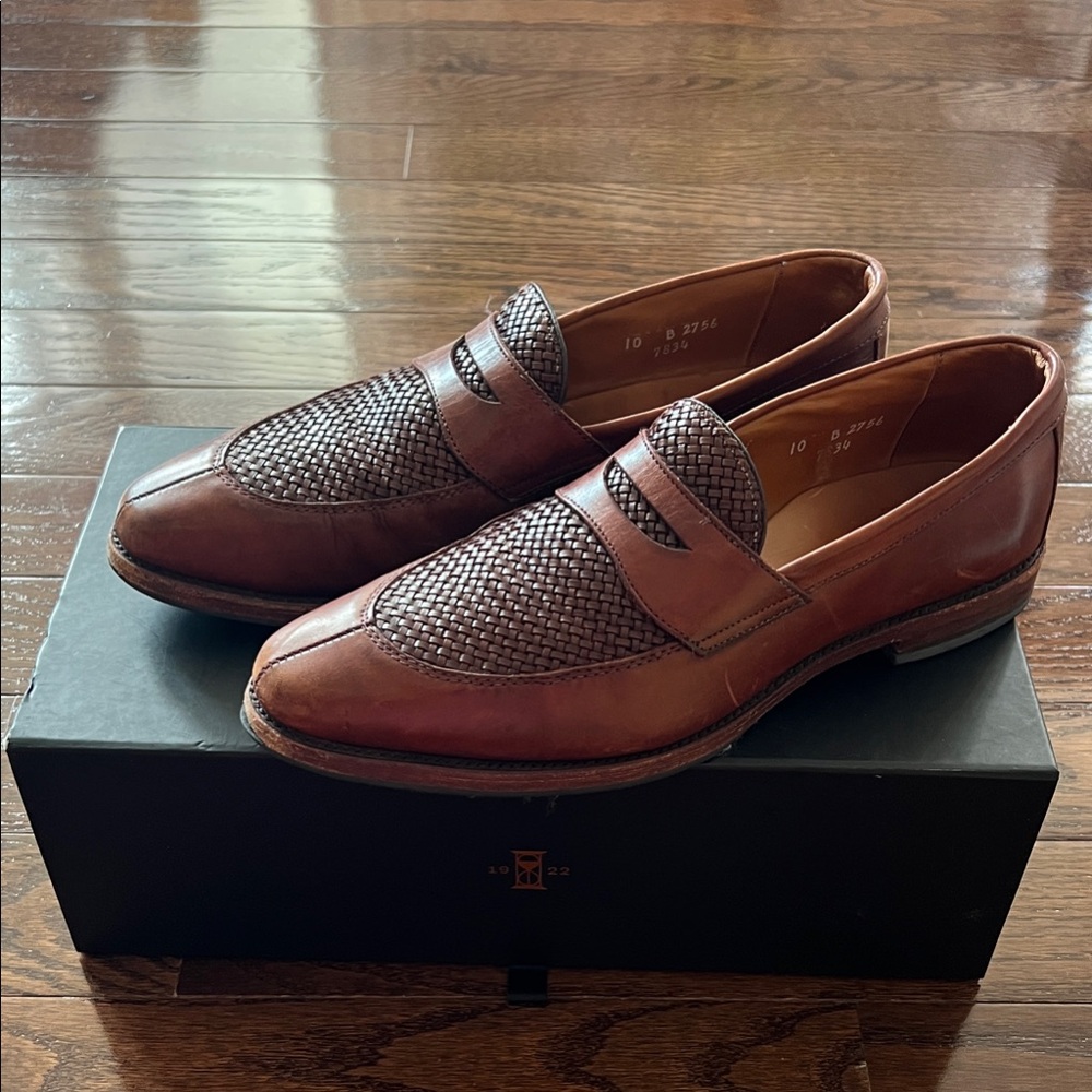 Allen Edmonds Woven Brown Loafers